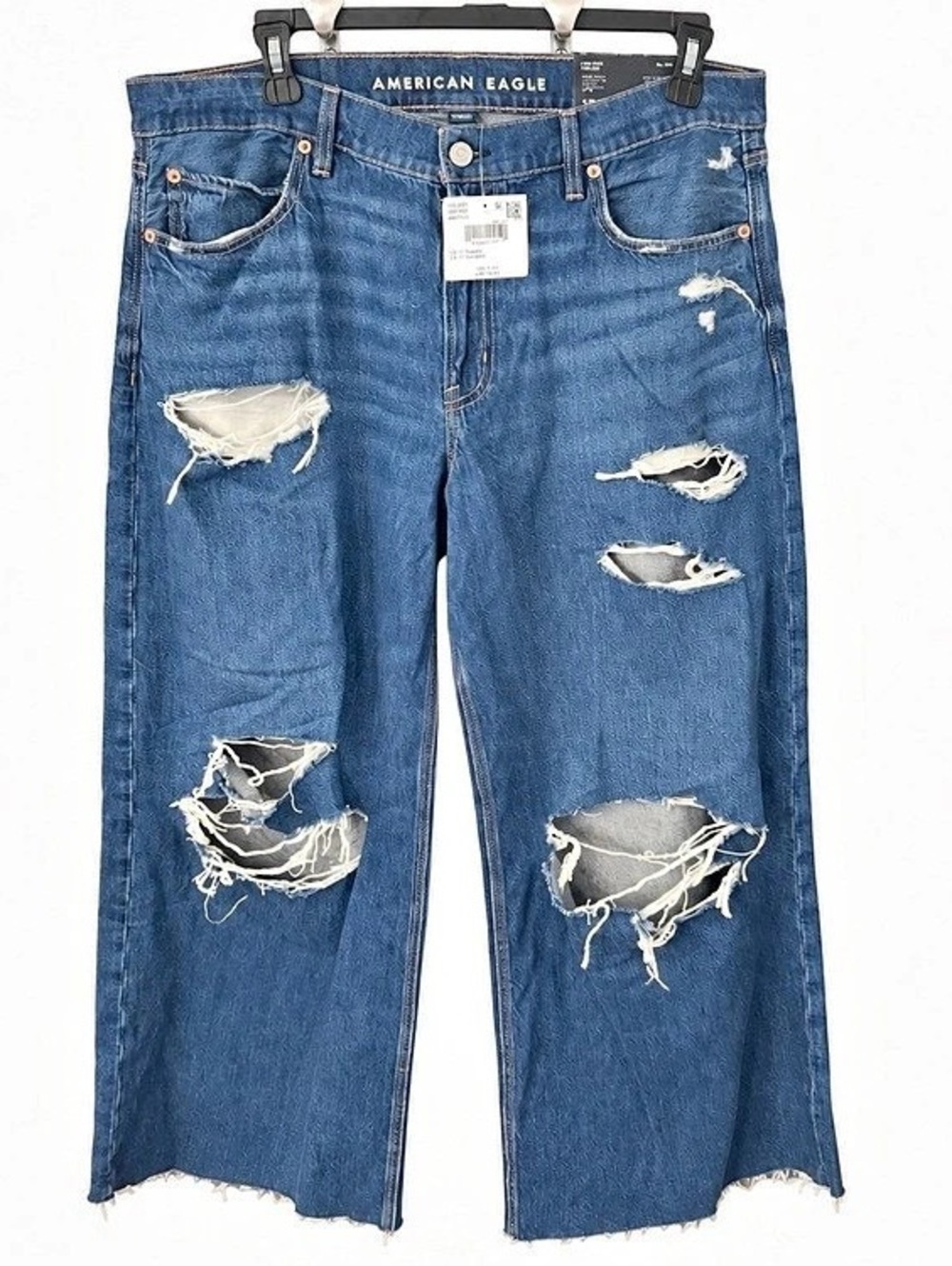 American Eagle AE Dreamy Drape Low-Rise Ultra Wide-Leg Jean Jeans Blue